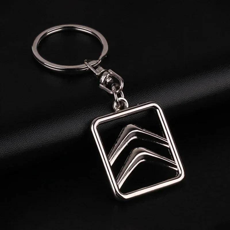 Metal Car Keychain Badge Key Chain Rings Car Accessories For Citroen C1 C2 C3 C4 C5 C6 C8 C4L DS3 DS4 DS5 LS DS6 Grand Picasso