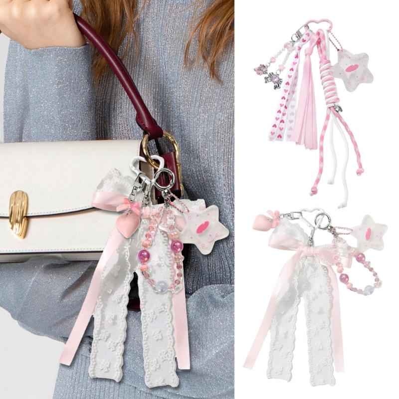 Unique Mini Bag Accessory With Acrylic Frame And Metal Star DIY Craft Keychain Decoration for Women