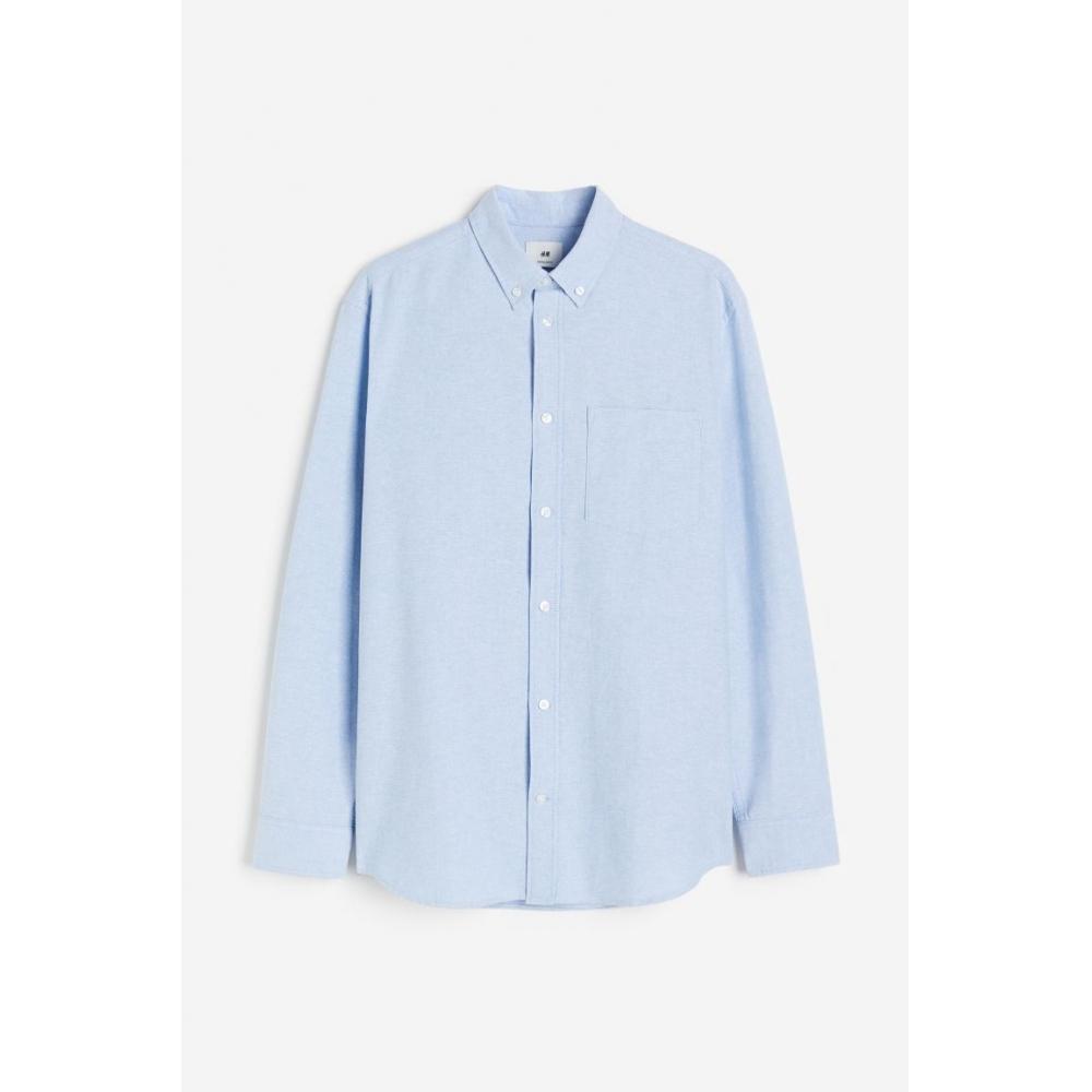 H M Regular Fit Oxford sHirt ligHt Blue