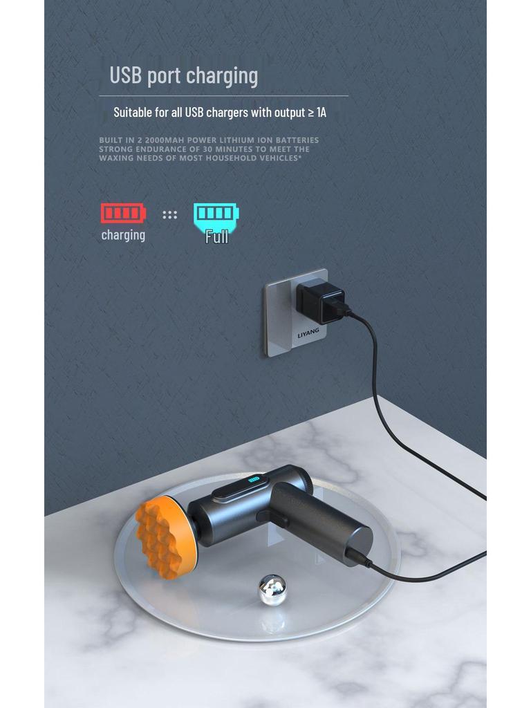 Cordless Car Polisher: Digital Display, Scratch Repair, Sponge Pads, Compact Size