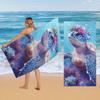 Floral Sea Turtle Beach Towel Underwater Coral Print Quick Dry Soft Absorbent Towel for Ocean Animal Lovers