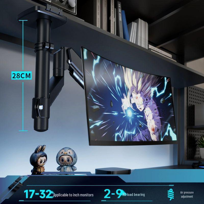 Pneumatic Monitor Stand with Rotating Arm and Adjustable Height
