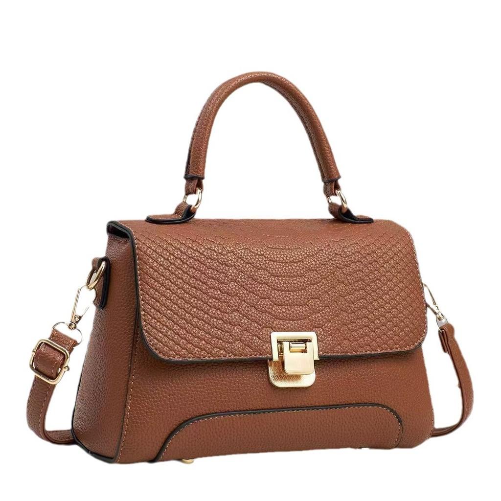 Chic Pu Leather Crocodile Pattern Mini Handbag Stylish Versatile Shoulder Bag For Everyday Use