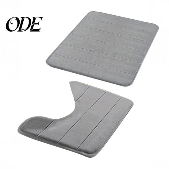 Coral Velvet Bath Mat 2Pcs/Set Bathroom Floor Non-Slip Bottom 40x60cm Durable 40x50cm U-Shaped Square Pad Absorbent Rug