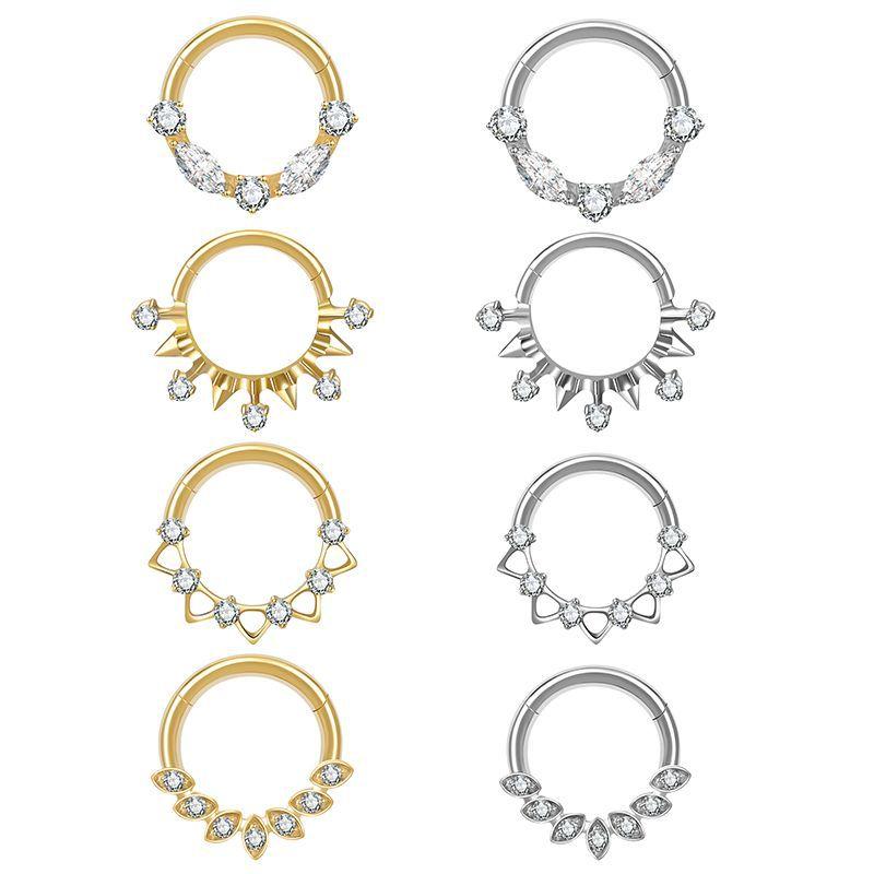 European American Body Piercing Jewelry G23 Titanium Alloy Nose Ring Zircon Fashionable Body Piercing Jewelry