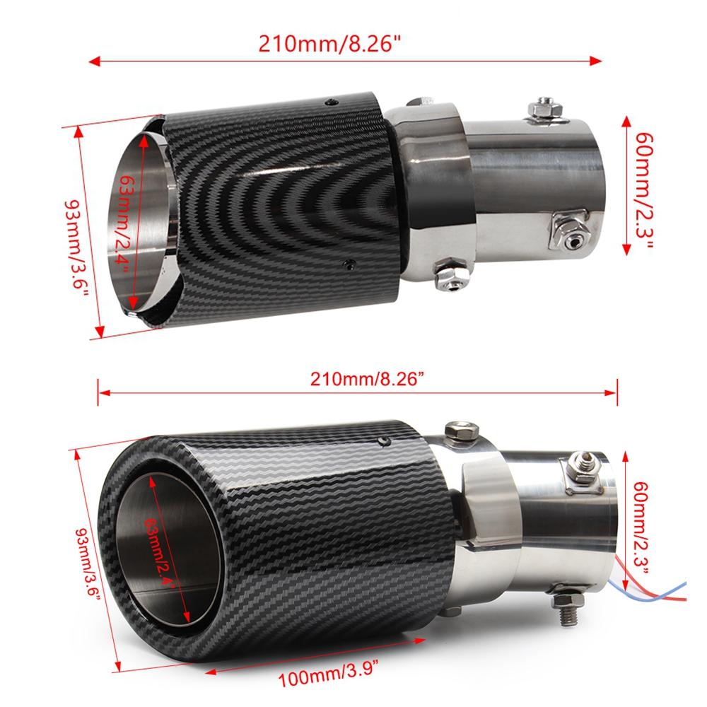 Universal Auto Modifizierte Auspuffspitze Rohr LED Rot/Blau Licht Auslass Auspuffrohr Schwanz Throat Schalldämpfer Turbo