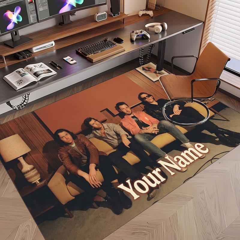 Custom Name Crystal Velvet Rug,Arctic Monkeys Comfortable Anti Slip Floor Mat For Room Decoration