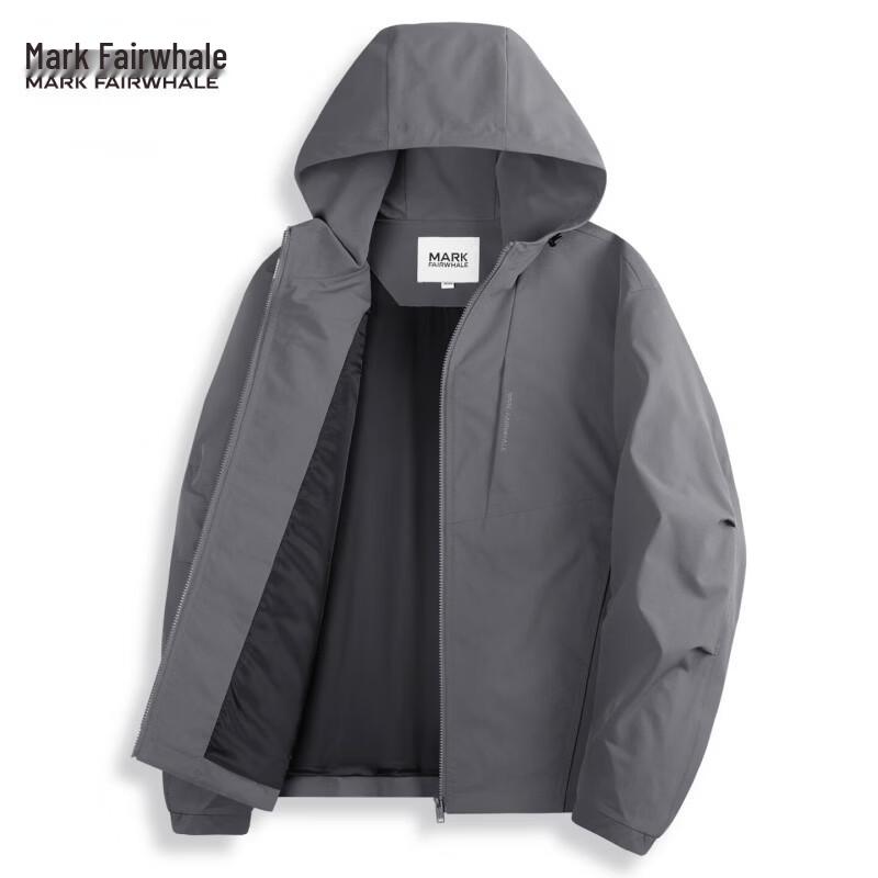 Mark Fairwhale Tech-Style Hooded Windbreaker Jacket