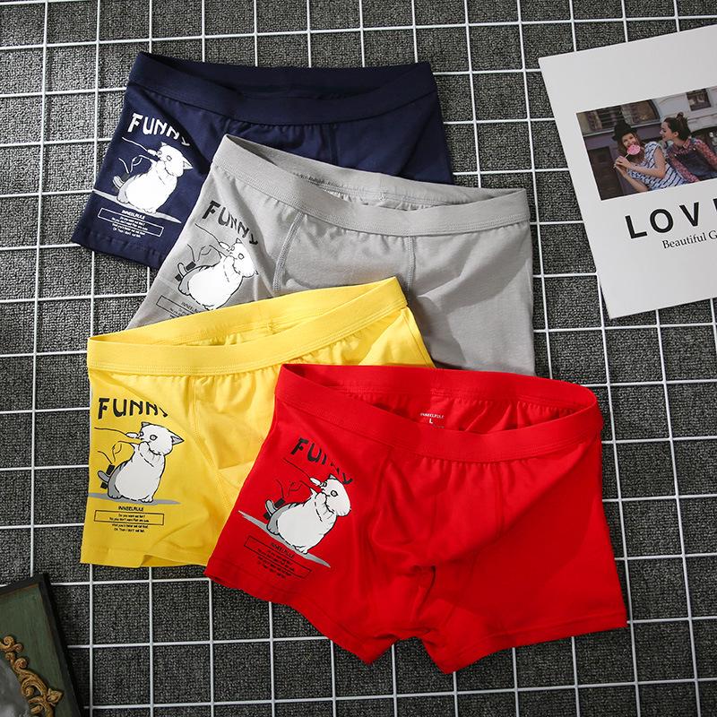 Men's Comfortable Cotton Crocodile Cartoon Print Boxer Briefs