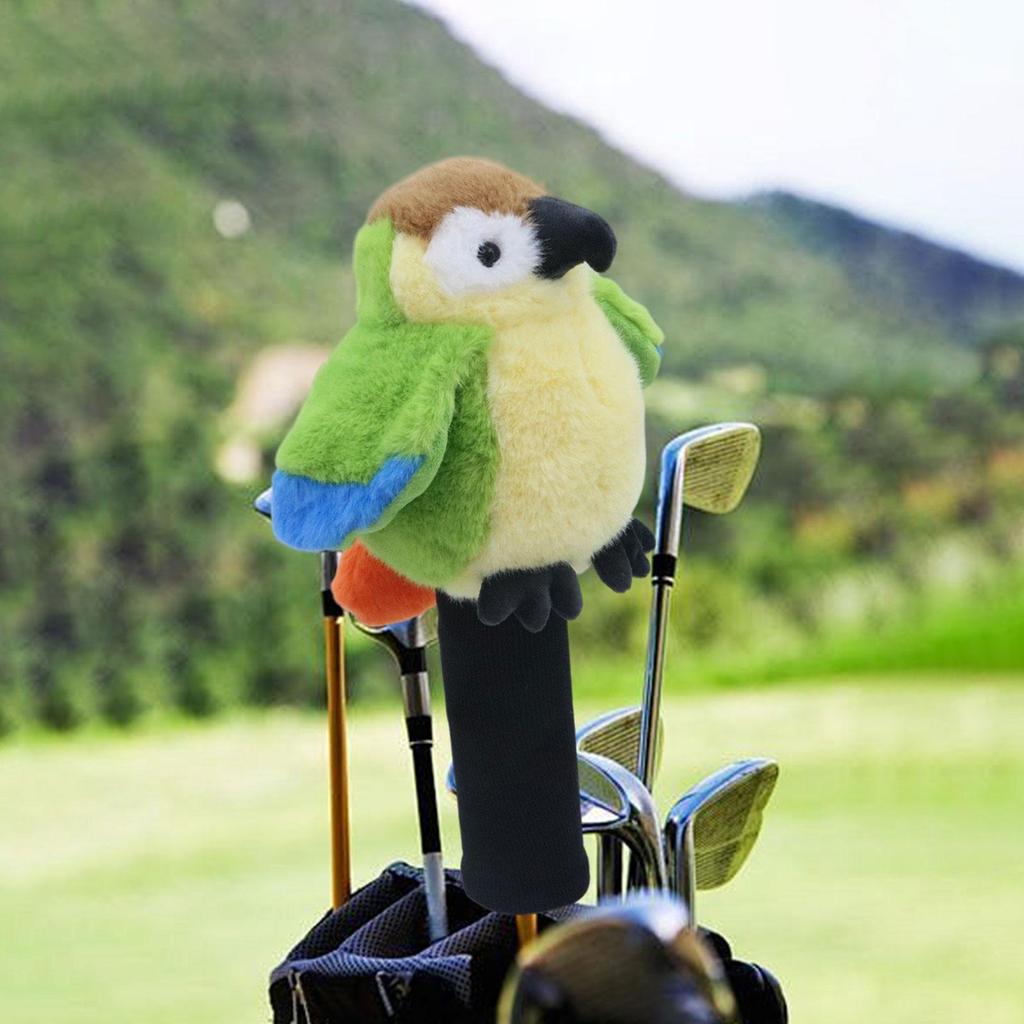 Plush Parrot Driver Head Cover Scratch Resistant Present Cute Golf Headcover