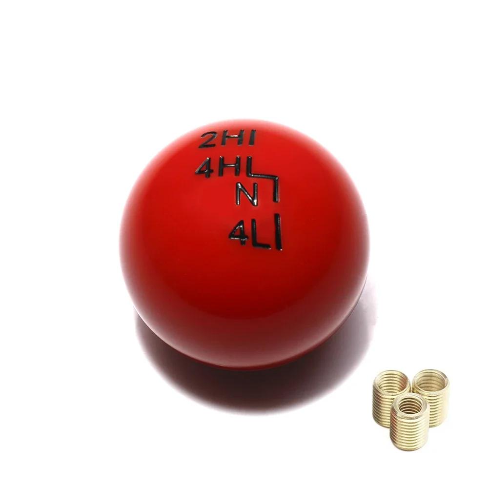 

Car Transfer Gear Shift Knob ball shape Acrylic Shifter Lever Head for Jeep/Wrangler YJ s TJ s & JK s червоний