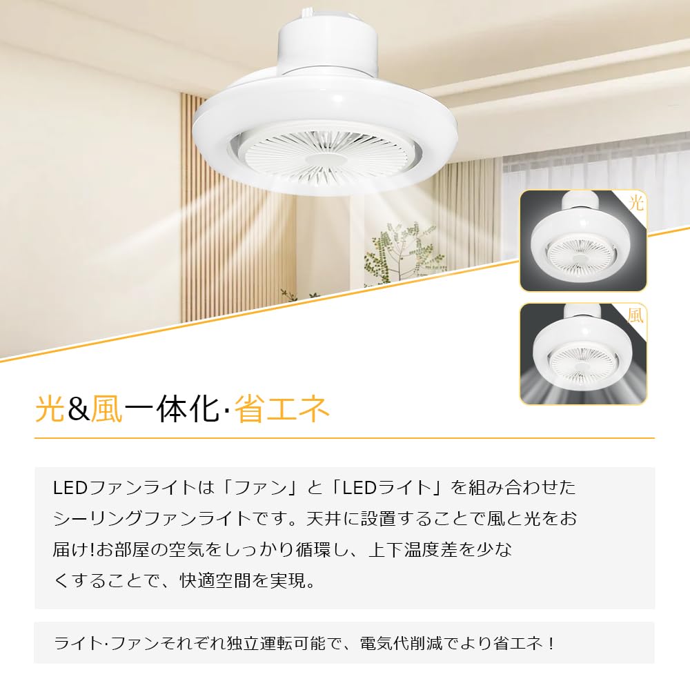 [Forward and Reverse Air Circulation] LED Ceiling Fan with Automatic Oscillating Head, Suitable for 6-8 Tatami Mats (approx. 10 Tatami Mats), 4000