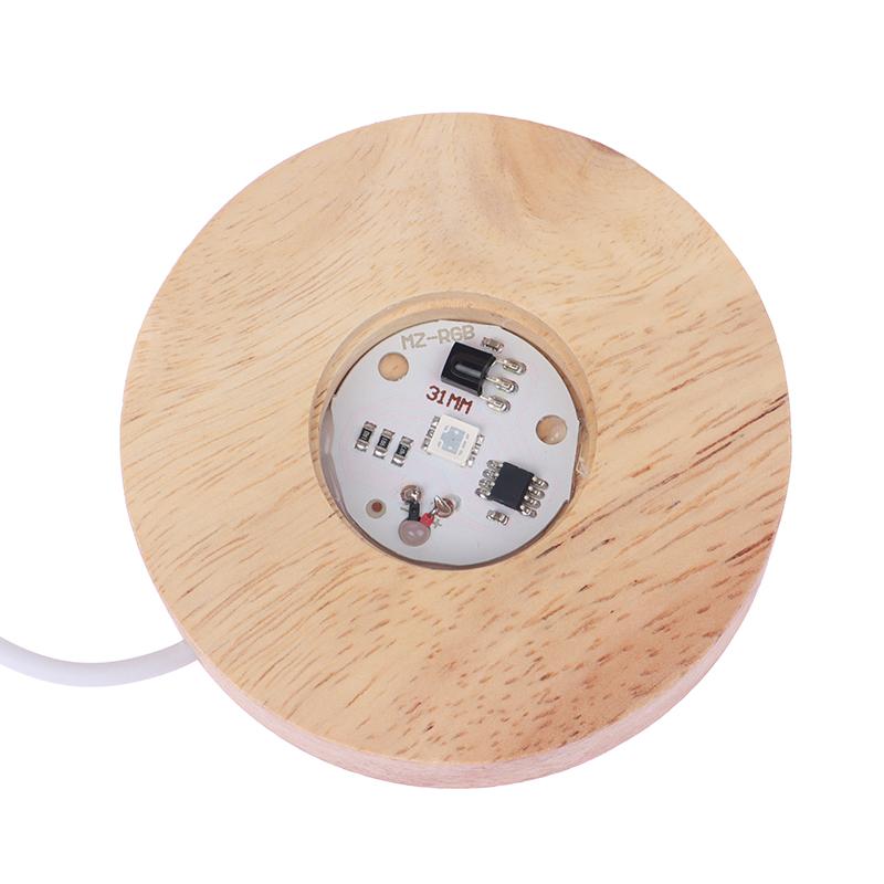 Led Wood Lamp Base Led Light Base Lamp Holder Art Ornament Home Decoration Display Stand With Remote Control Usb