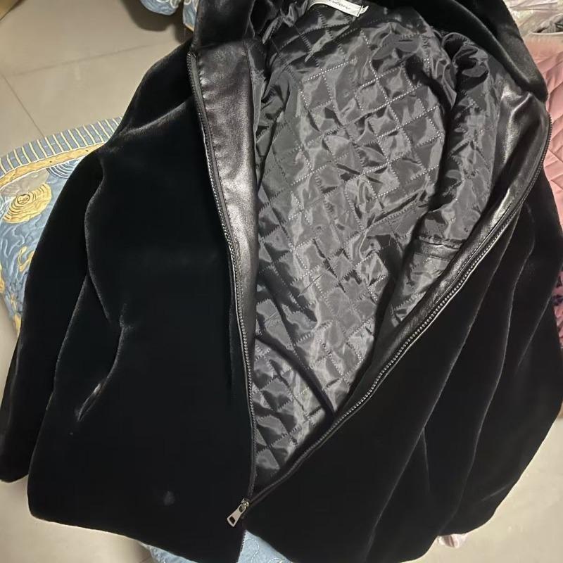 Men's Winter New Imitation Mink Coat Brown Imitation Mink Fleece Fur Coat Social Blue