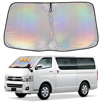 ZATOOTO Toyota Hiace 200 Serie Standard Karosserie Windschutzscheibe UV Keine Saugnäpfe Leicht Sonne Wärme Auto Aufbewahrungstasche UV-Schutz Lichtblockierrate Sonnenschutz,