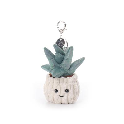 Apricot Lamb Colorful Potted Aloe Vera Cute Soft Keychain Plush Toy, Perfect for Boys and Girls, Fits Kids' Backpacks and Purses, 13cm