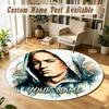 Round Rug Custom NameEminem Pattern Non Slip Carpet Home Floor Decor
