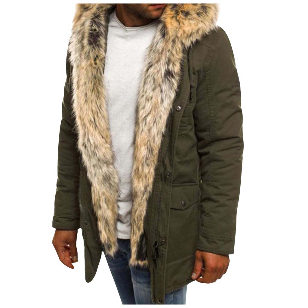  And Winter Men's Fashion Loose Cardigan Warm Lapel Hooded Jacket Sweater