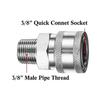 Stainless Steel Quick Connect Kit: NPT3/8 High-Pressure Washer Adapter with Male/Female Threads
