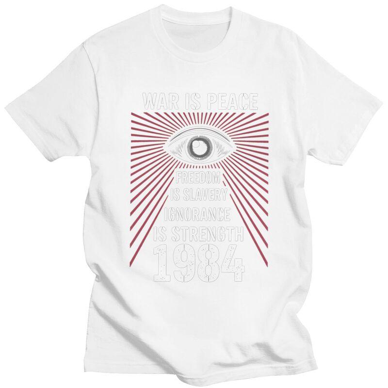 1984 George Orwell Big Brother T Shirt for Unisex 100 Cotton Tshirt Casual Short Sleeve Tee Shirt Slim Fit Clothing Gift
