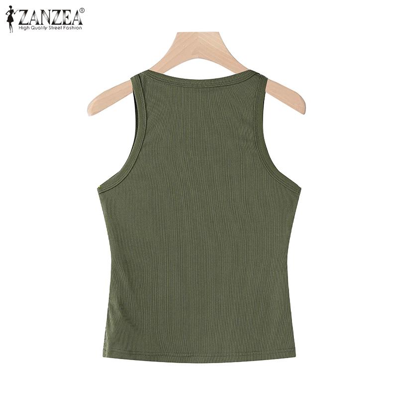 ZANZEA Women Summer U-Neck Sleeveless Tight Vest Tops