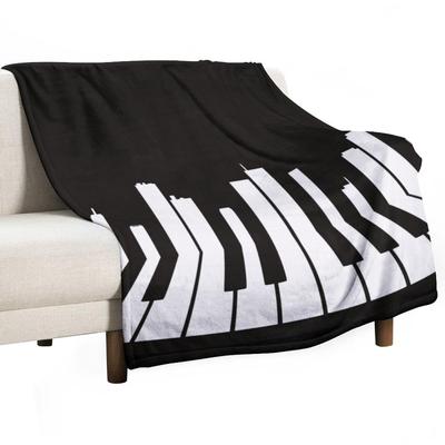Koc muzyczny Piano City Koc z flaneli koce i pledy dekoracja świąteczna Koce wielofunkcyjne