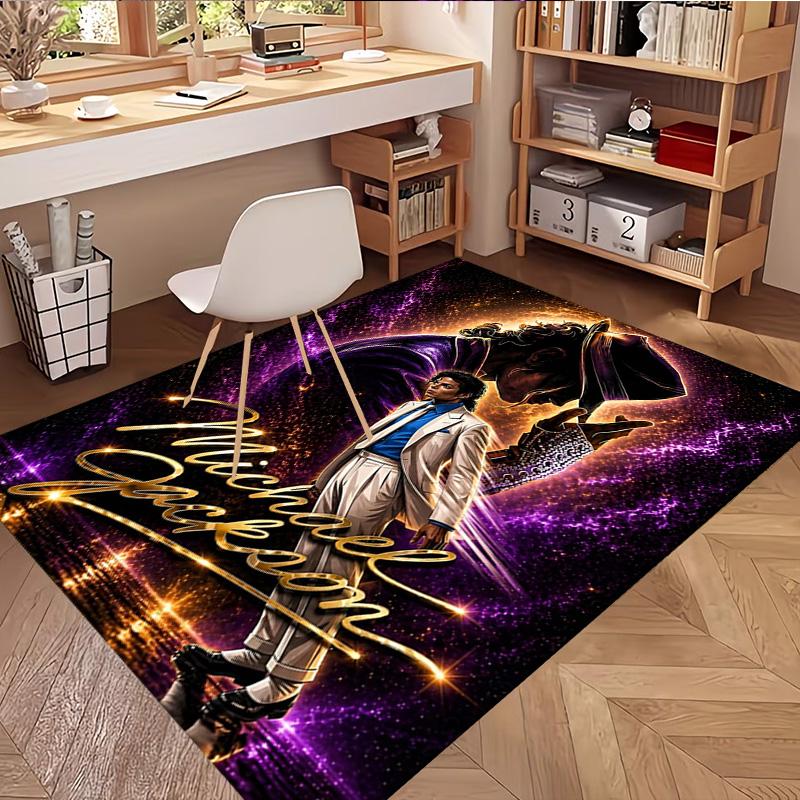 Michael Jackson Print Rug, Washable Floor Carpet, For Entryway Dorm Laundry Room Office Study, Home Decor Birthday Christmas Gift
