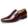 Classic PU Patent Leather Shoes for Men Casual Business Shoes Slip-on Formal Office Work Shoes for Male Party Wedding Oxfords