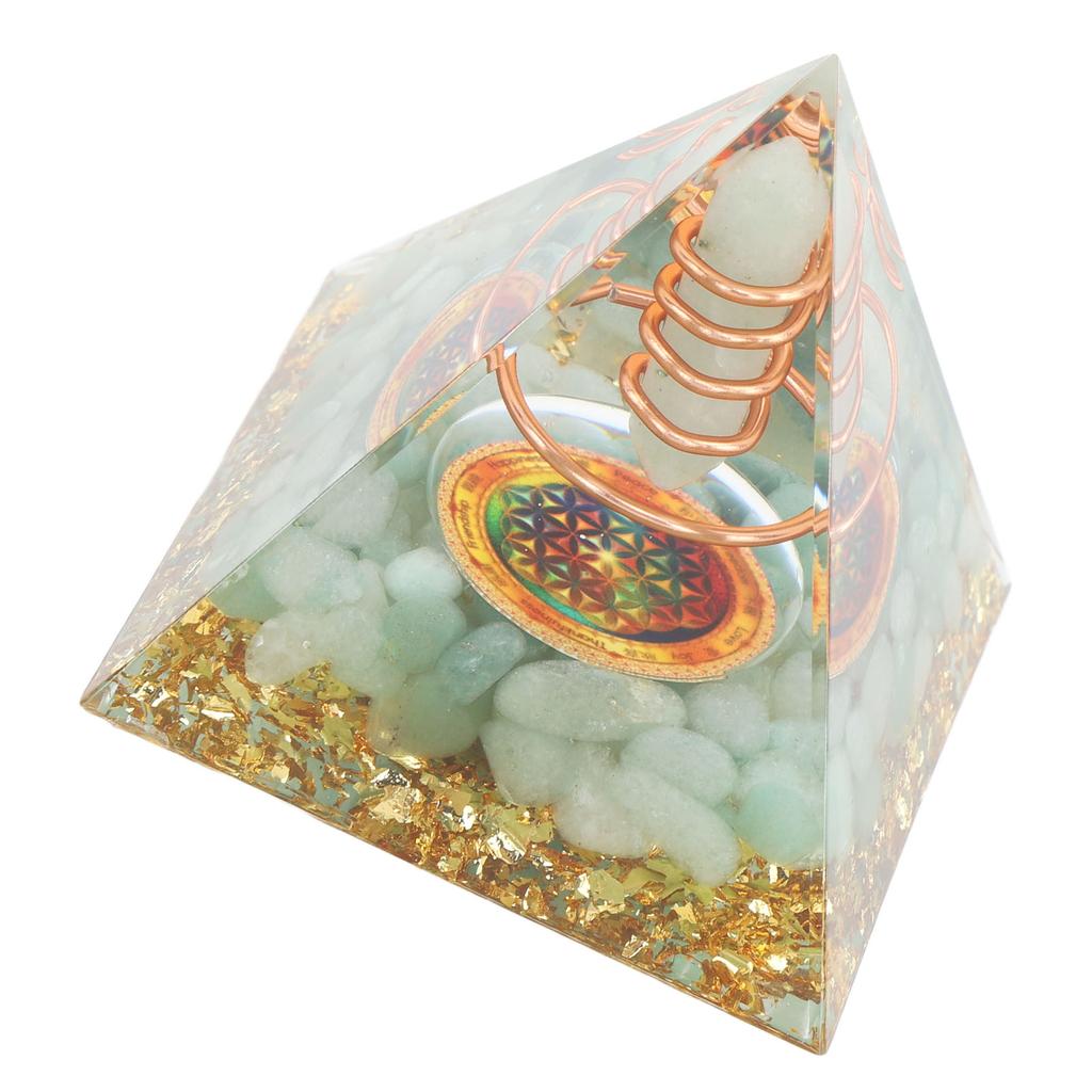 Generator de energie cristalină piramidă orgonită 6cm piatră cupru lucrat manual piramidă decor pentru pozitiv