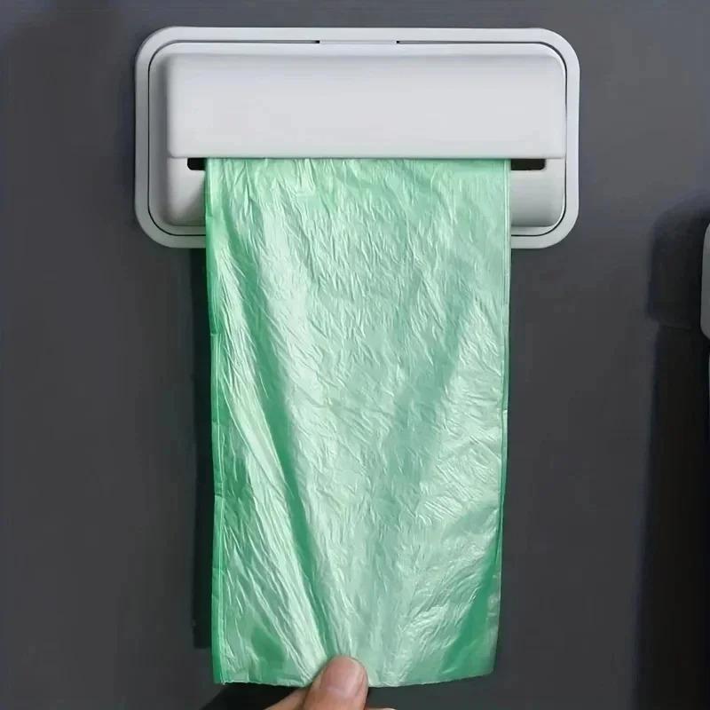 Space Saving Storage Box Wall Mounted Trash Bag Dispenser Kitchen Bathroom Storage Organizer Home Organization Accessory 7