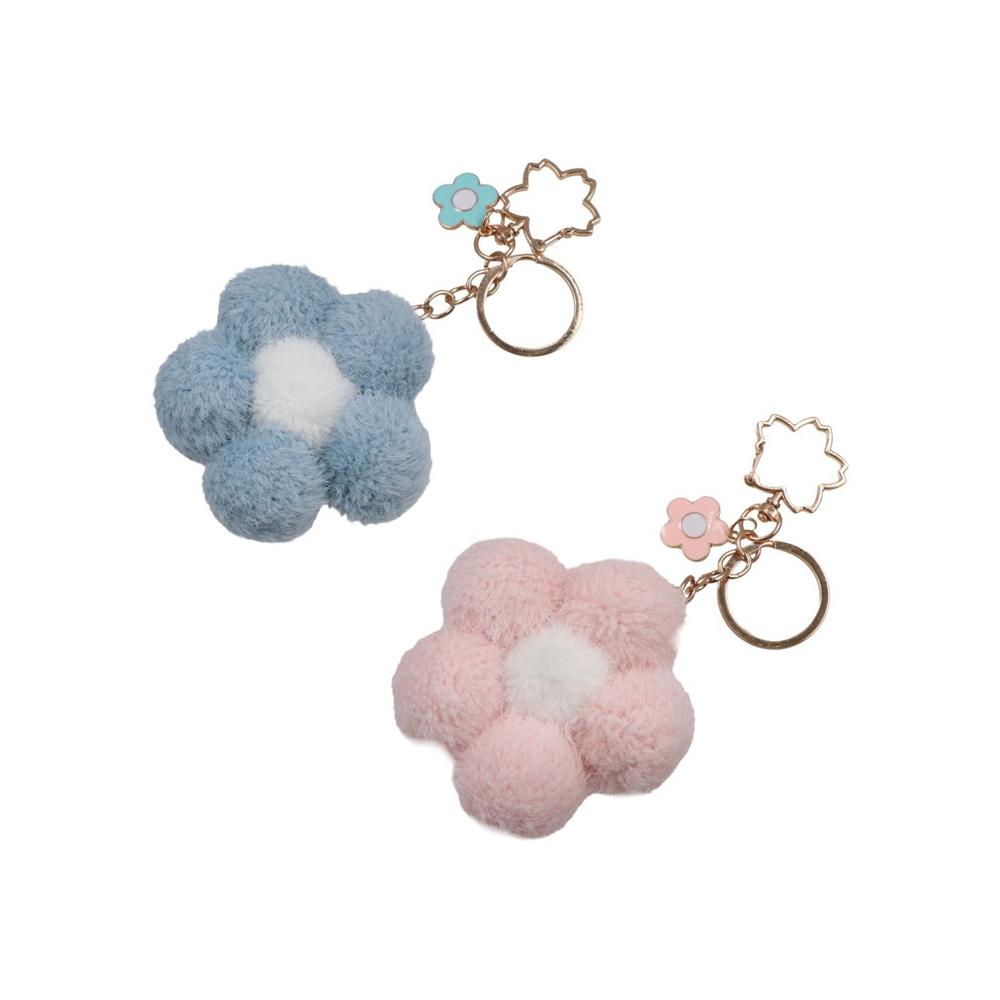 Decoration Plush Key Buckle Flower Keychain Cartoon Plush Pendant Stuff Plush Toy Backpack Charms
