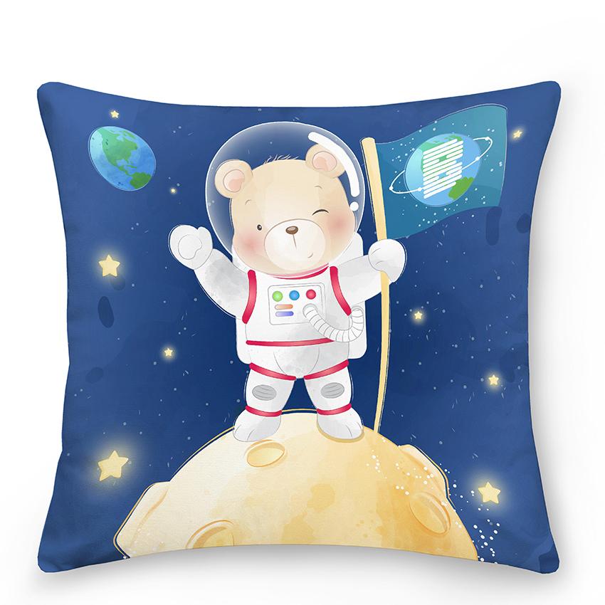 Bedroom Living Room Sofa Pillowcase Cute Panda Animal Print  Cartoon Cushion Cover Blue Home