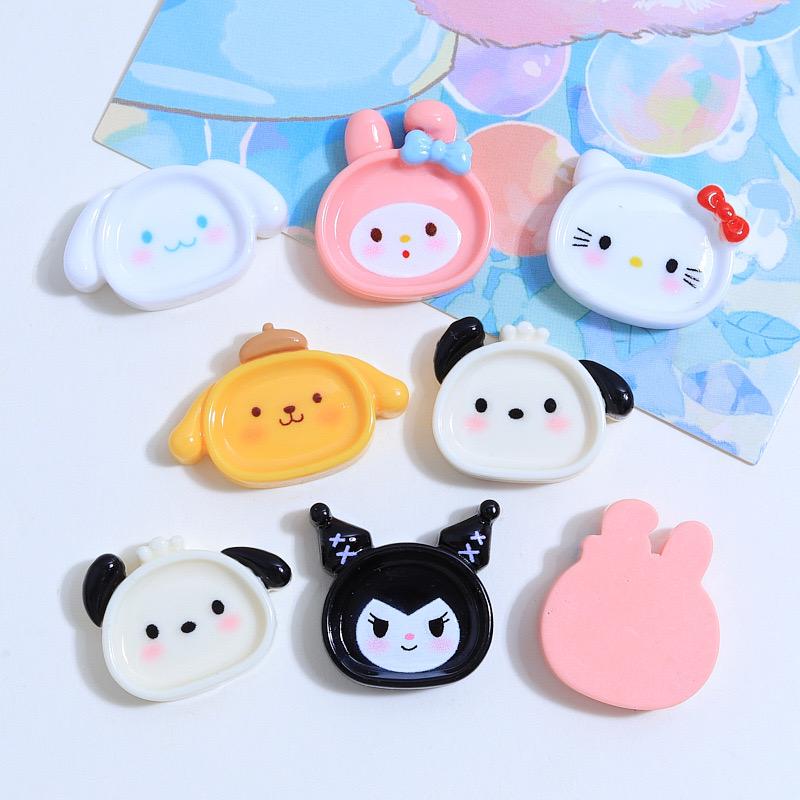 10 Pcs Cartoon Resin Cartoon Animals, Plates Style Hairpin Pendant Scrapbook Craft Diy Miniature Ornament Accessories A14