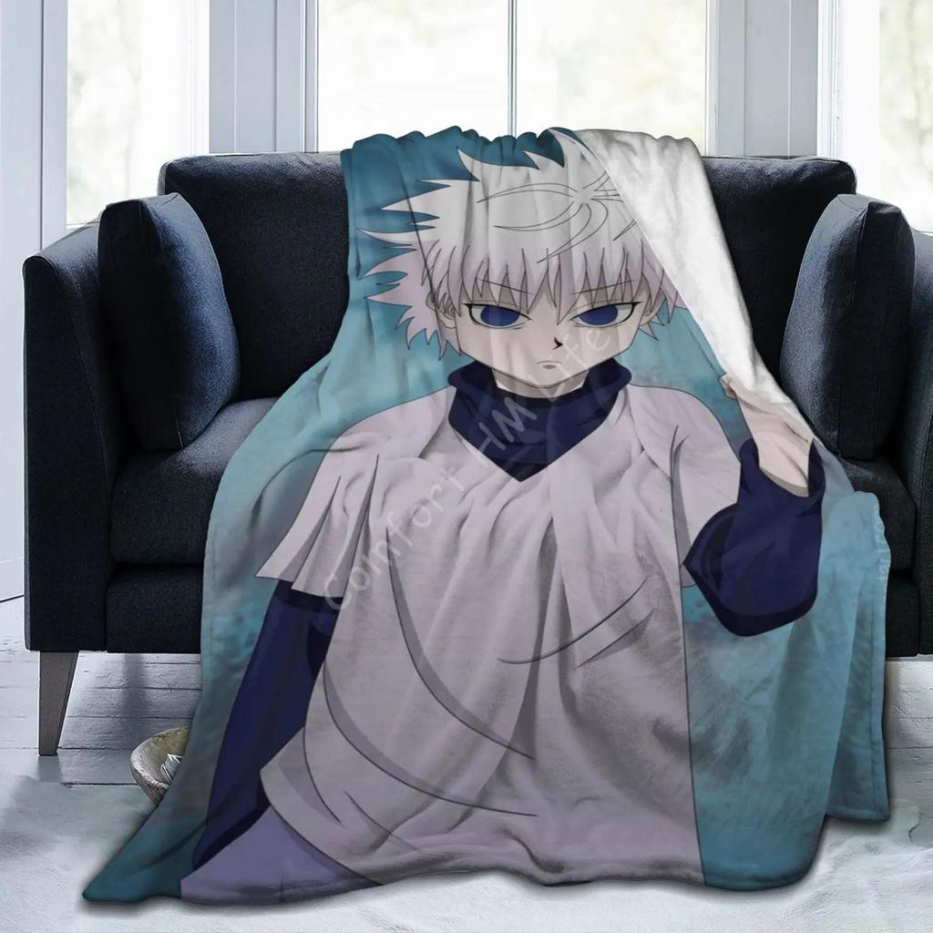 Hunter X Hunter 3D Print Fluffy Blanket Classic Japanese Anime Custom Blanket Soft Warm Lightweight Teens Kids Throw Blanket