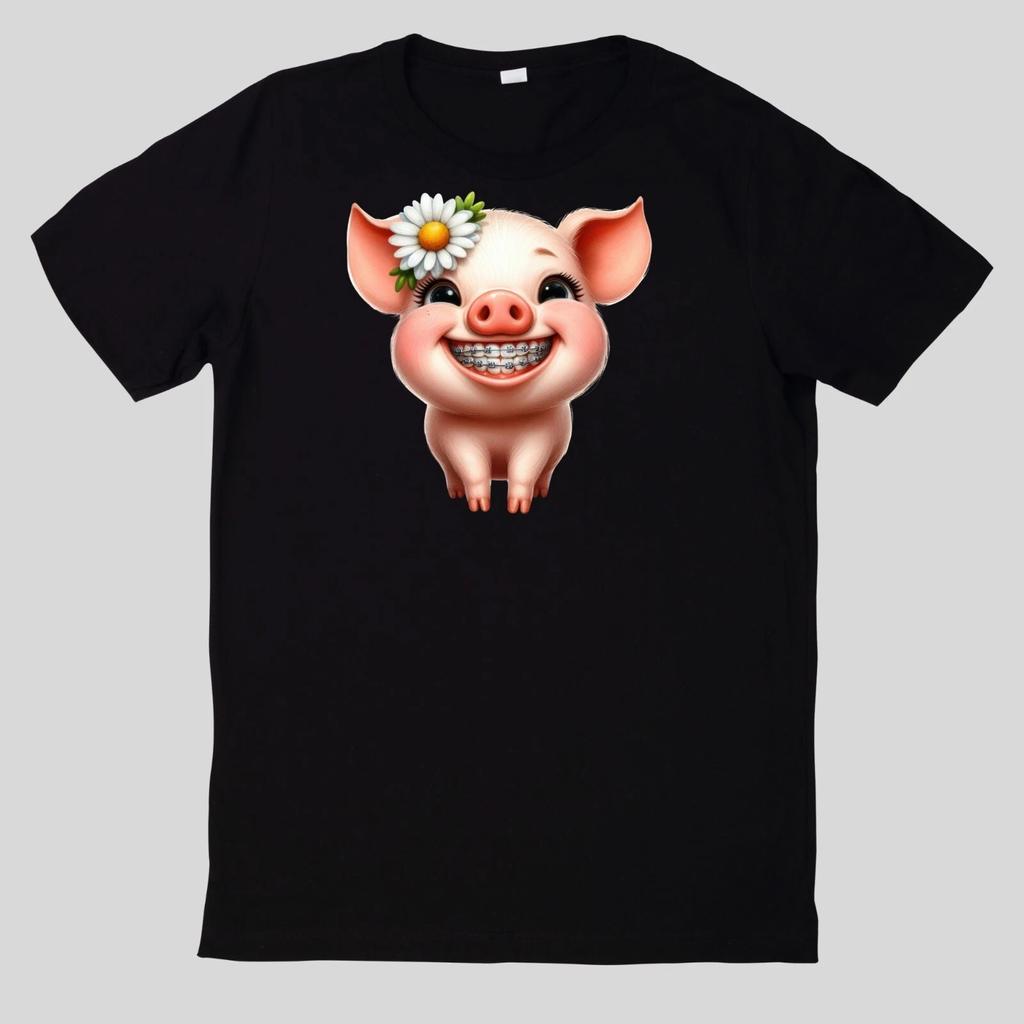 T-Shirt Lustige Tiere mit Zahnspange Baumwolle Fun Spaß Sprüche Lustig Cartoon