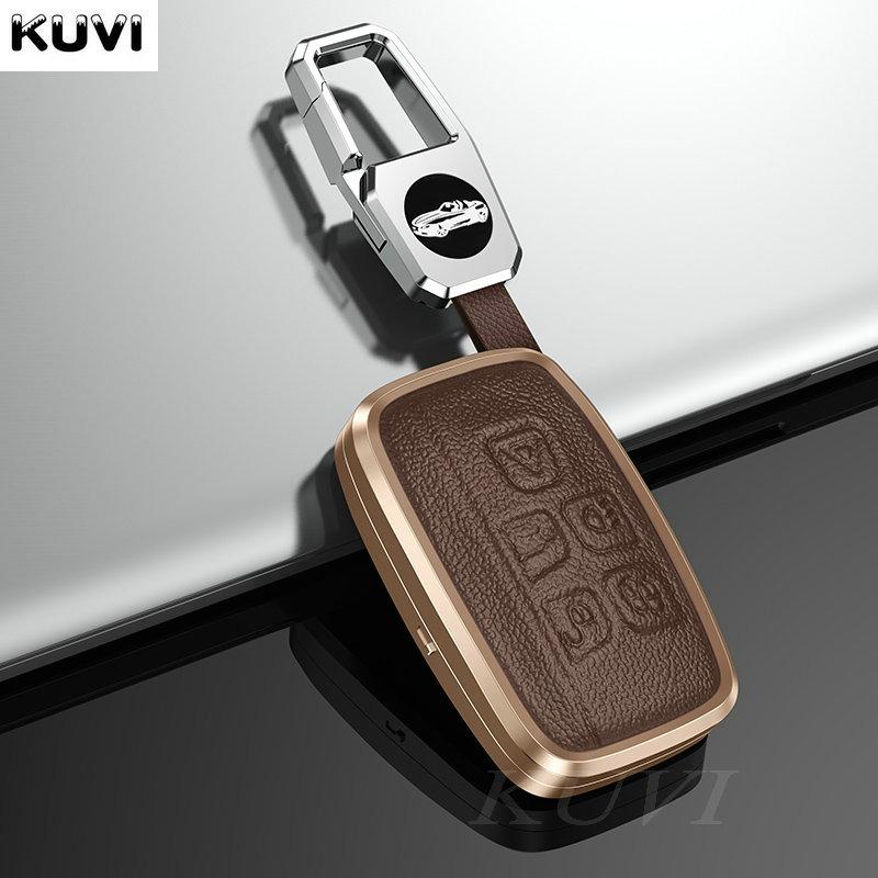 Leather Car Metal Key Case Cover For Land Rover Range Rover Sport Evoque Freelander For Jaguar Xf Xj Xe Xjl Xf Shell Accessories
