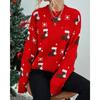Autumn and Winter Women's Sweater Christmas Day Pullover Sweater Round Neck Loose Knit Sweater