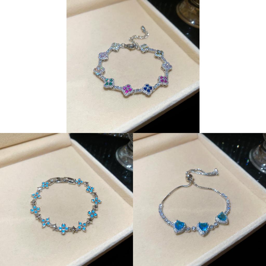 Fashionable Silver Zircon Flower Cuff Bracelet For Women Office Wear Accessory
