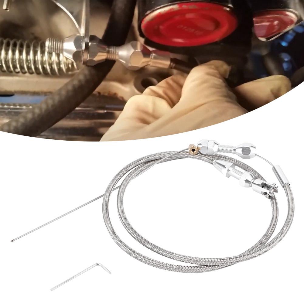 36in Stainless Steel Braided Throttle Gas Cable Wire Fits for Chevy LS LS1 4.8L 5.3L 5.7L 6.0L ENGINES