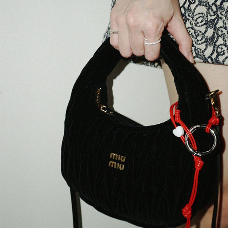 

OURPIERRE HEART LEATHER KEYRING RED single type