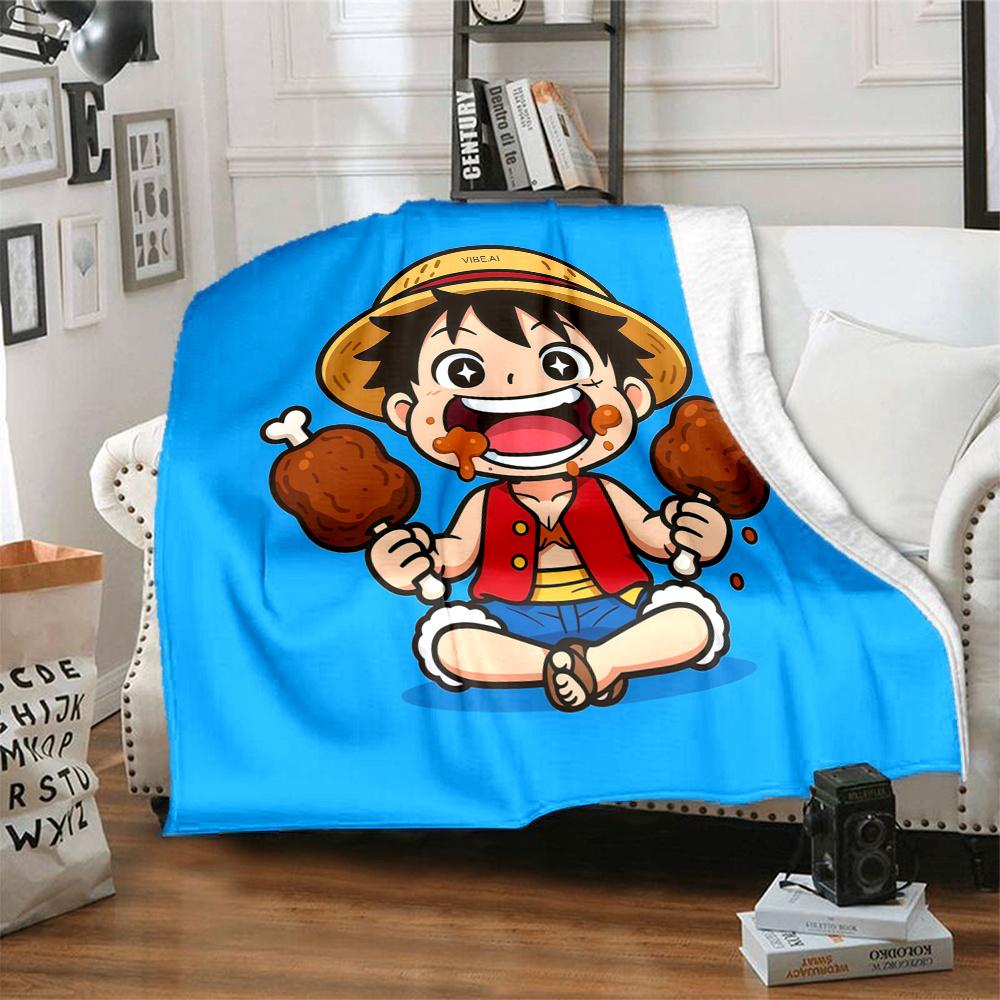 1PC Luffy D Patterned Flannel Blanket Suitable For All Seasons For Home Decor Warmth And Comfort Gifts Holiday Present
