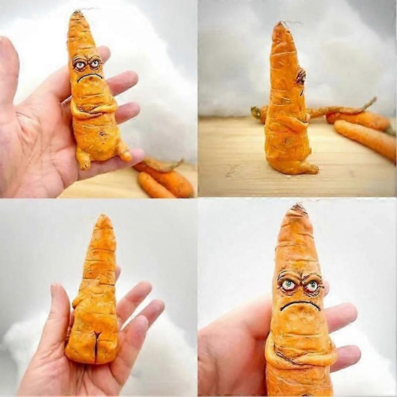 Cranky Carrots Figurine Hand-made Funny Whimsical Desktop Decor Statues for Home Study Room Decoration