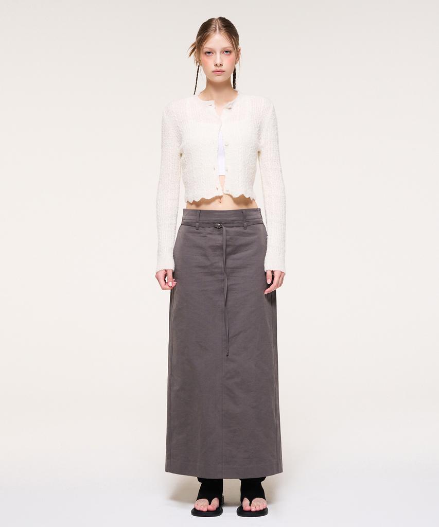 Etmont Belt Long Skirt, Charcoal