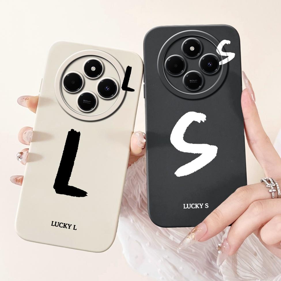 Cover For Redmi 14C 14R Case Simple Fashion A-Z Letter Pattern Design Silicon Shockproof Funda For Xiaomi Poco C75 4G Back Cover