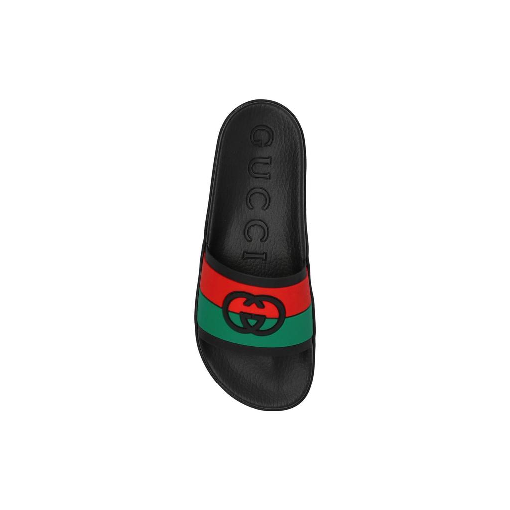 Gucci Slide 'Interlocking G - Black Red Green' 655265 JFA00 8815