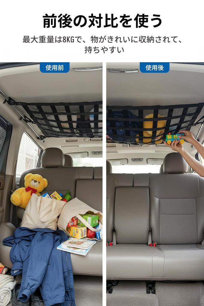 CZEAR Rooftop Net for Suzuki Jimny Sierra Side Ceiling Convenient for Outdoor Car and Leisure Compatible with Mitsubishi Delica Nissan Suzuki and