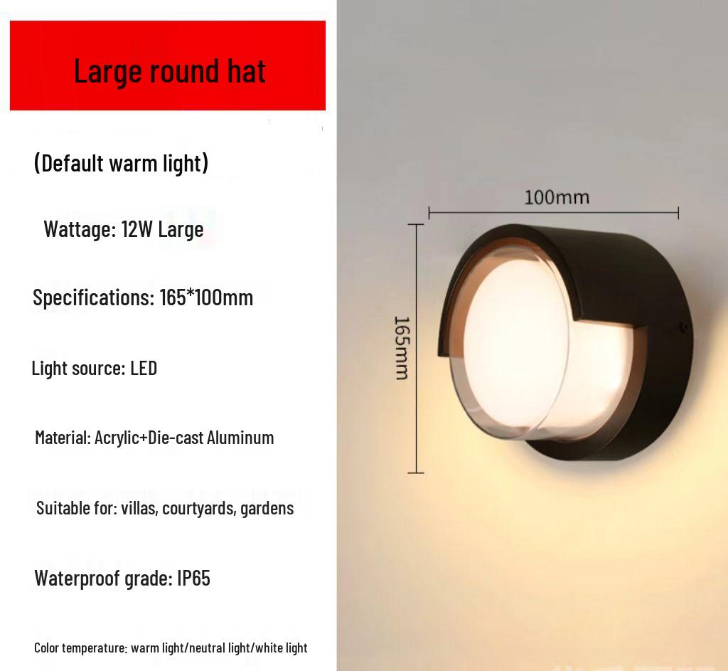 Wasserdichte LED-Wandleuchte für Villa, Garten, Hotel, Balkon, Flur und Zaun - Innen-/Außenbereich