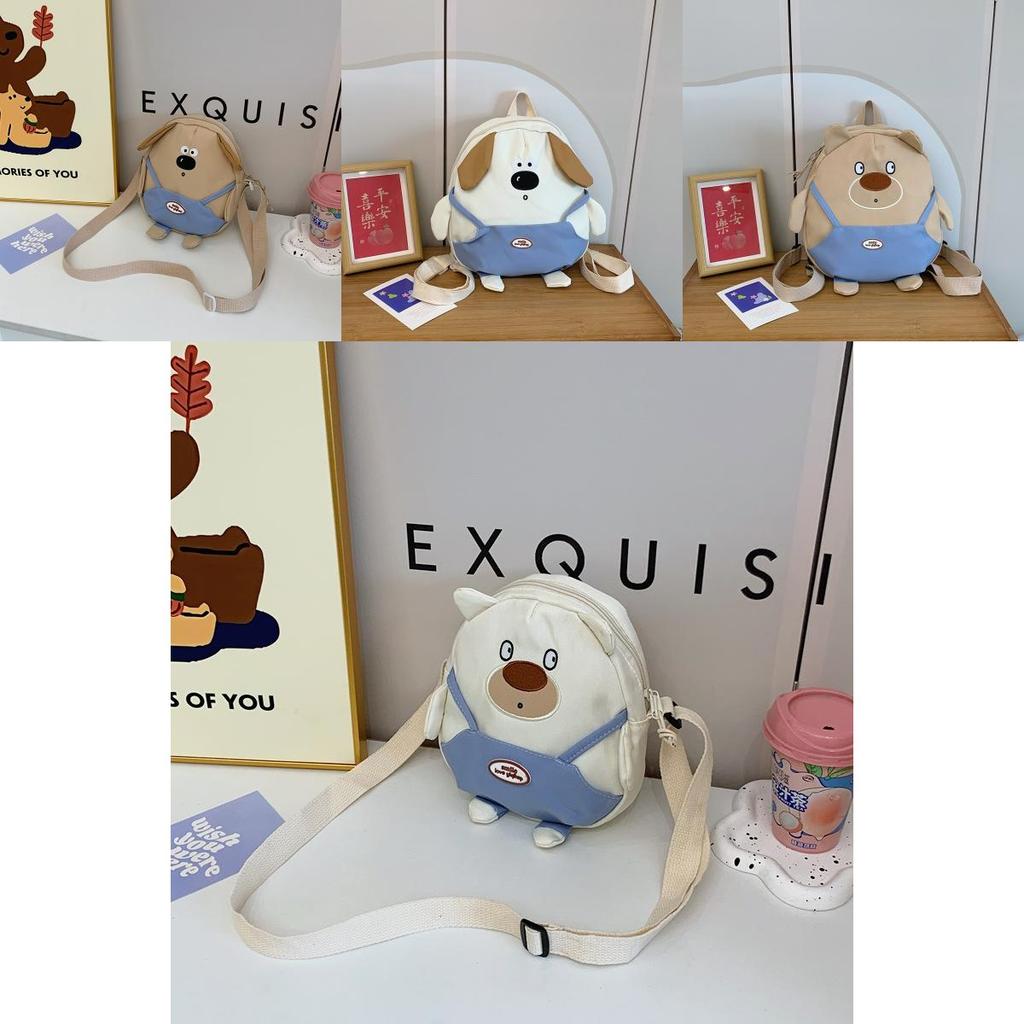 Cartoon Capybara Kids Crossbody Bag Lightweight Nylon Backpack For Kindergarten Daily Use