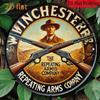 Winchester Repeating Arms Vintage 2D Aluminum Plaque Round Metal Sign Western Bar Home Shotgun Decor 8x8 Inch