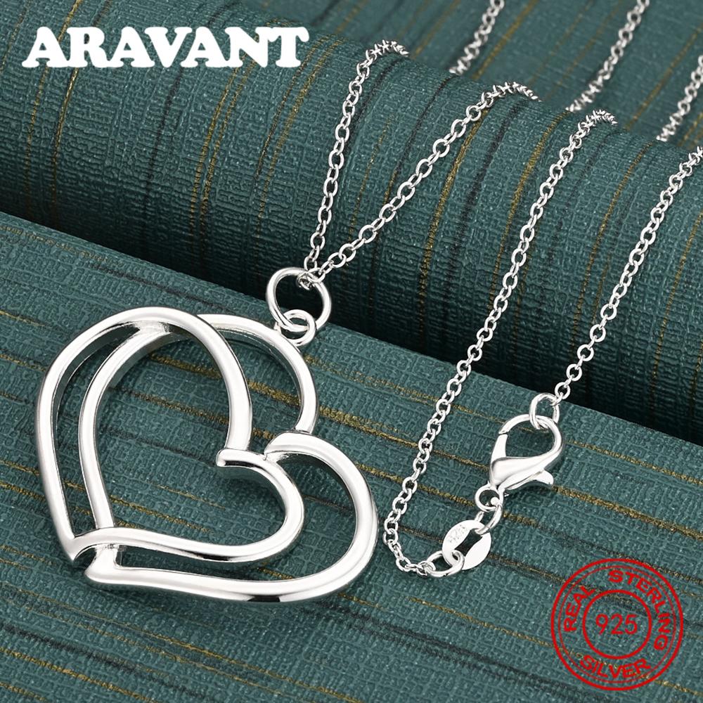 Aravant Copper Double Heart Pendant Necklace, A Simple And Elegant Everyday Accessory For Women
